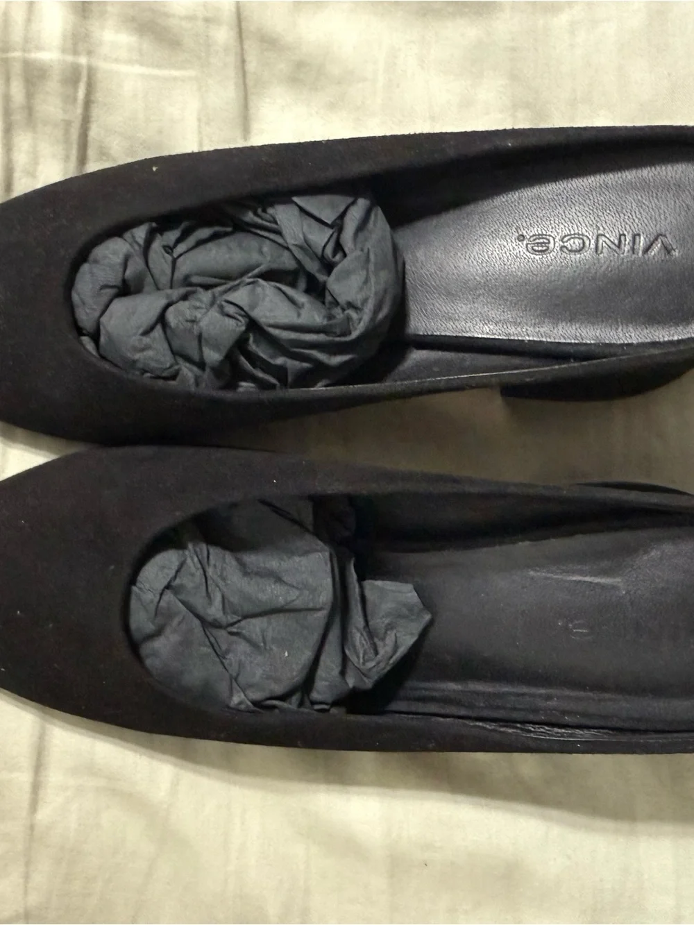 Vince Black Suede Pointed Toe Flats